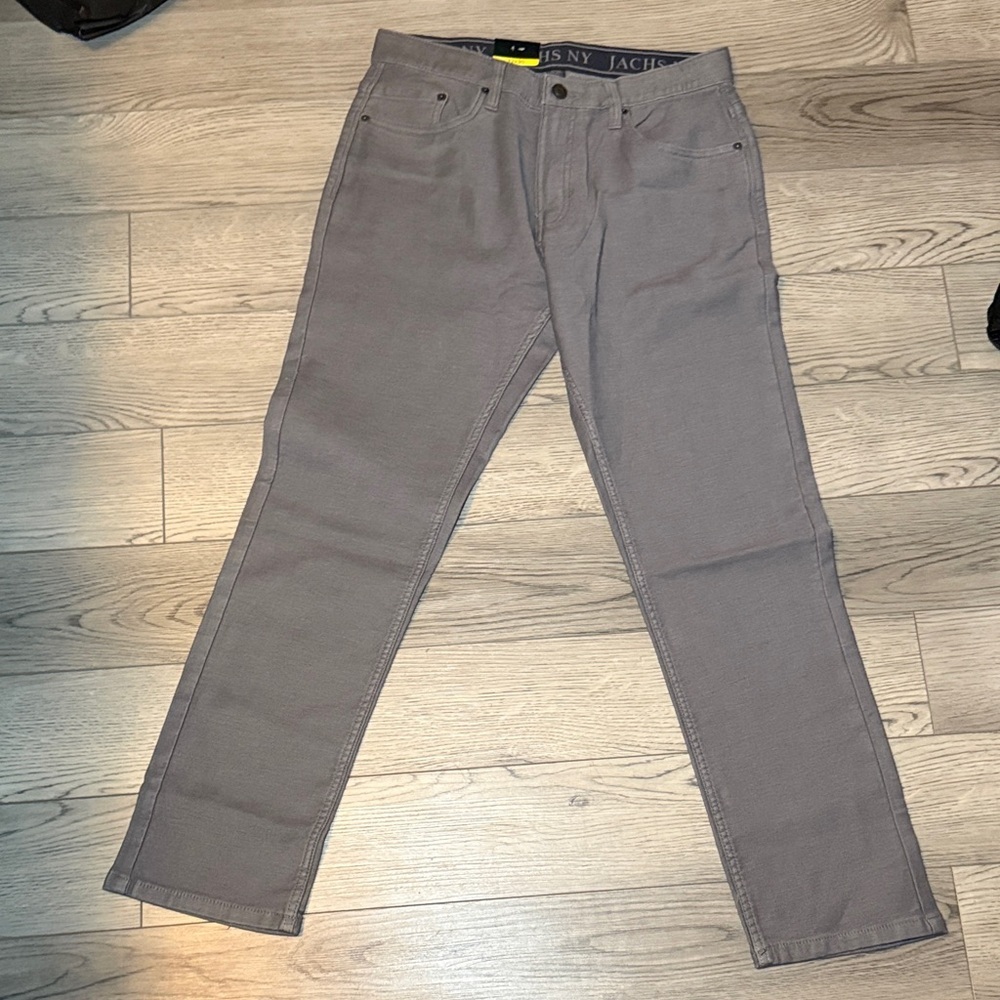 NEW! Jachs New York Men's Straight Stretch 5 Pocket Twill Pants Gray